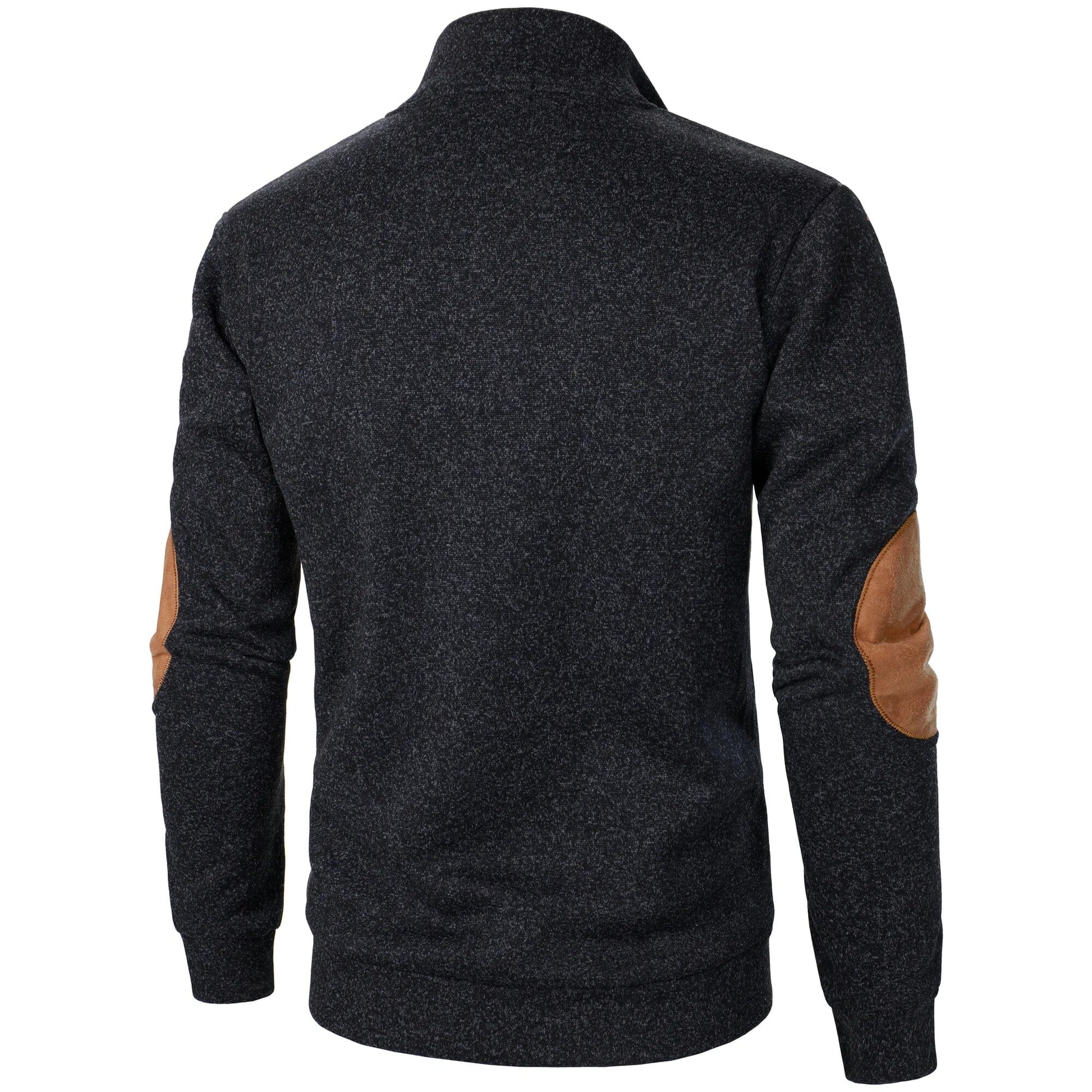 Phil | Herren Strickpullover – Stehkragen – 1/4-Leiste – Ellbogen-Patches – Strick Hirschfeld 