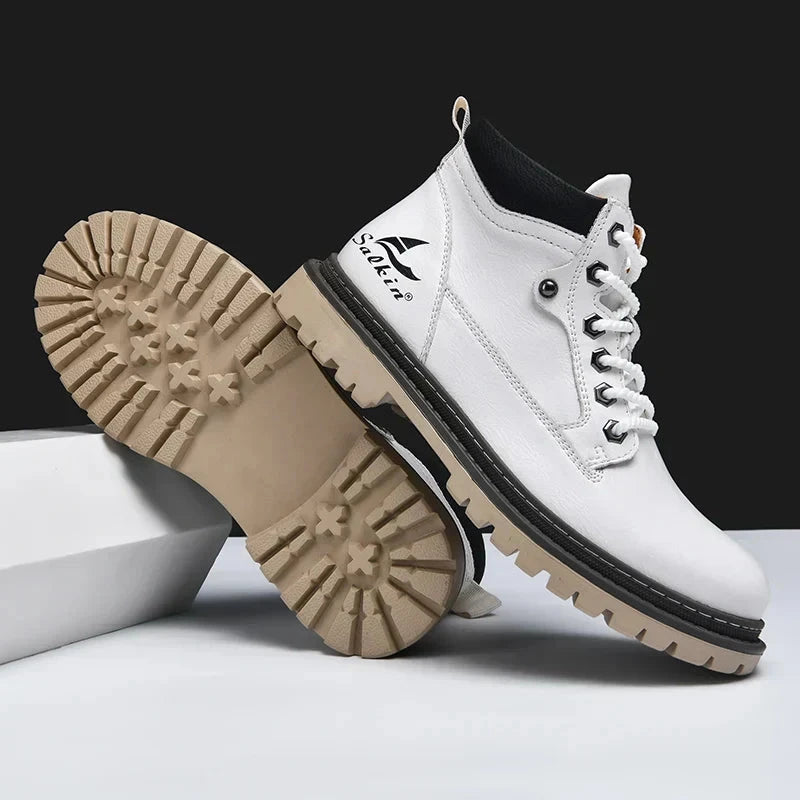 Tobias | Herren Schneestiefel mit Fellfutter, knöchelhoch, Schnürung – wasserdicht – Leder Hirschfeld 