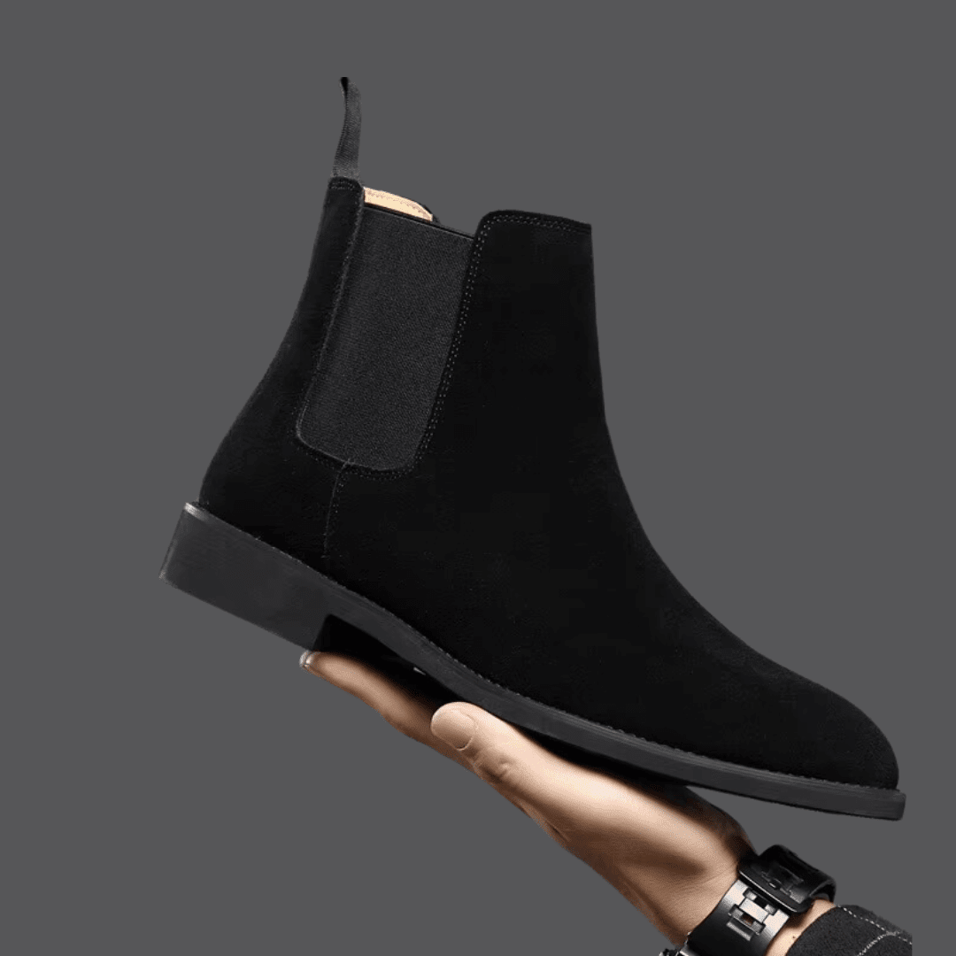 Blake | Herren Chelsea Boots – Slip-on – Wildleder Hirschfeld Schwarz 39 