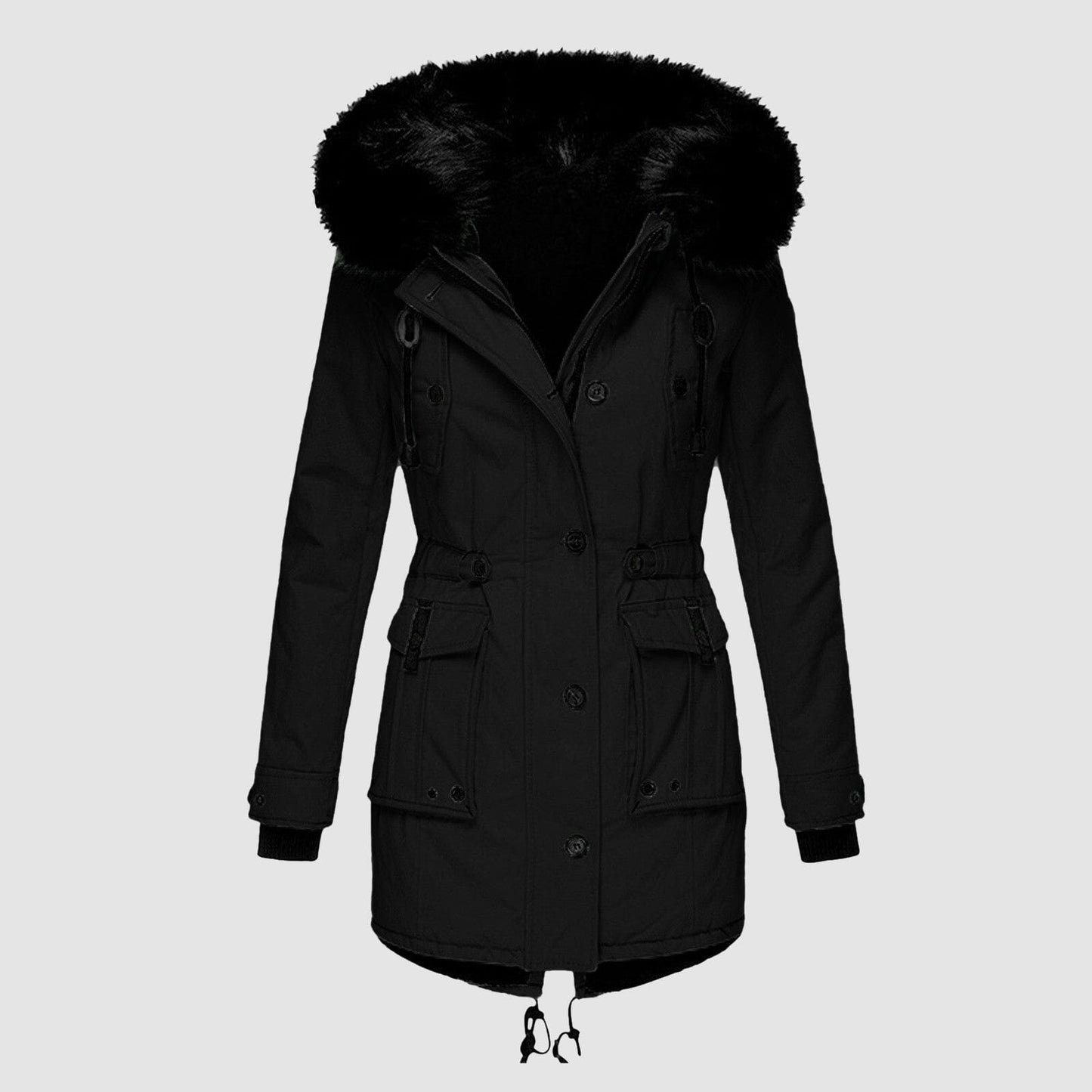 Darren | Damen Parka mit Kapuze – wasserabweisend – Baumwoll-Oberstoff – warm gefüttert vanhalenmode161123jassendames Hirschfeld Schwarz S 