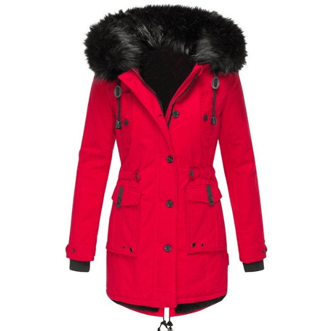 Darren | Damen Parka mit Kapuze – wasserabweisend – Baumwoll-Oberstoff – warm gefüttert vanhalenmode161123jassendames Hirschfeld Rot S 