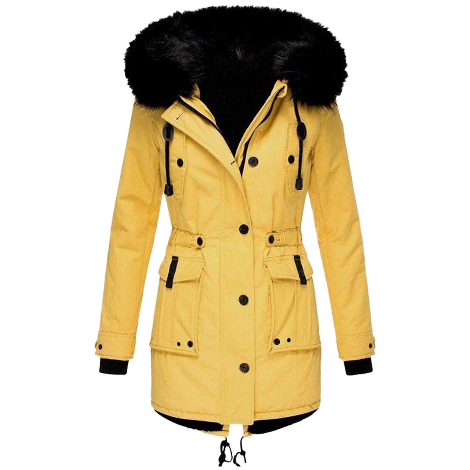 Darren | Damen Parka mit Kapuze – wasserabweisend – Baumwoll-Oberstoff – warm gefüttert vanhalenmode161123jassendames Hirschfeld Gelb S 