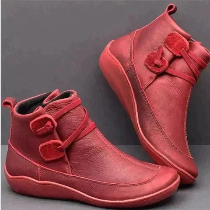 Amy | Damen orthopädische Lederstiefel – wasserdicht – rutschfeste Sohle – stützendes Fußbett primedeutschland071223frauenshuhe Hirschfeld Rot 35 