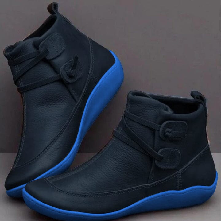 Amy | Damen orthopädische Lederstiefel – wasserdicht – rutschfeste Sohle – stützendes Fußbett primedeutschland071223frauenshuhe Hirschfeld Blau 35 