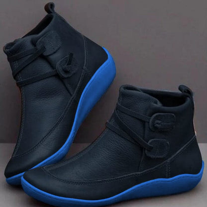 Amy | Damen orthopädische Lederstiefel – wasserdicht – rutschfeste Sohle – stützendes Fußbett primedeutschland071223frauenshuhe Hirschfeld Blau 35 