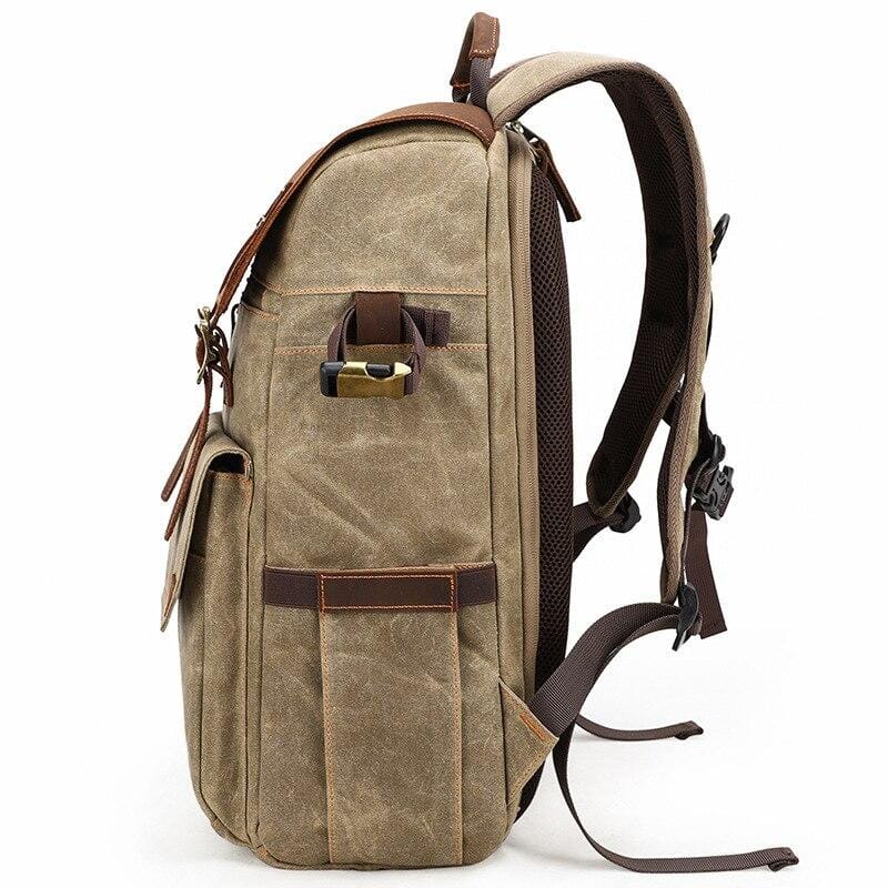 Paul | Kamera-Rucksack Herren/Unisex – gewachstes Canvas & Leder – abnehmbarer Kameraeinsatz – wasserabweisend – 25 L canvas backpack Hirschfeld 