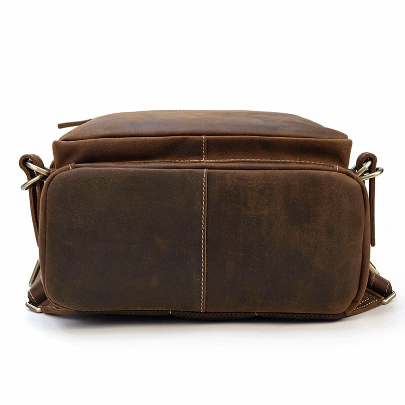 Fred | Herren Rucksack Zip-Top – Mehrfach-Zip-Front – Vollnarbenleder leather backpack Hirschfeld 