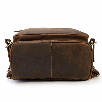 Fred | Herren Rucksack Zip-Top – Mehrfach-Zip-Front – Vollnarbenleder leather backpack Hirschfeld 