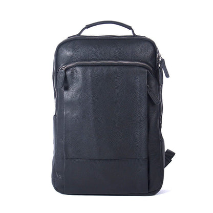 Gary | Herren Leder-Rucksack – Laptopfach & Anti-Diebstahl-Tasche – Vollnarbenleder leather backpack Hirschfeld Schwarz 