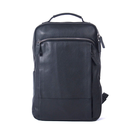 Gary | Herren Leder-Rucksack – Laptopfach & Anti-Diebstahl-Tasche – Vollnarbenleder leather backpack Hirschfeld Schwarz 