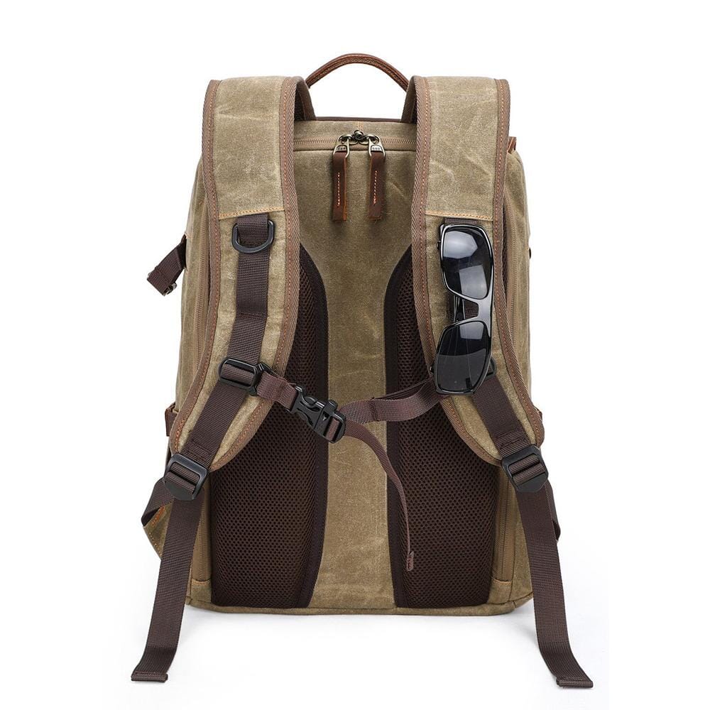 Paul | Kamera-Rucksack Herren/Unisex – gewachstes Canvas & Leder – abnehmbarer Kameraeinsatz – wasserabweisend – 25 L canvas backpack Hirschfeld 