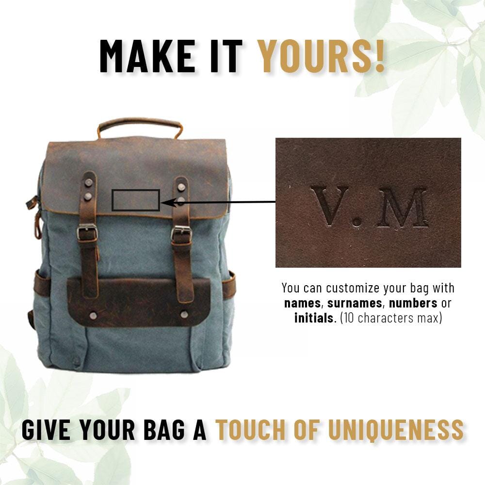 Ricky | Rucksack Herren/Unisex – gewachstes Canvas & Vollnarbenleder – Laptopfach 15,6″ – 16 L – wasserabweisend canvas backpack Hirschfeld 