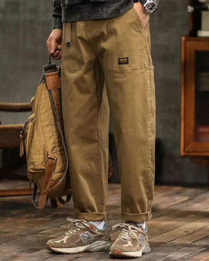 Raphael | Herren Cargo-Hose – Relaxed Fit – Baumwoll-Mix – Utility-Taschen – Vintage-Washed – Umschlagsaum Hirschfeld 