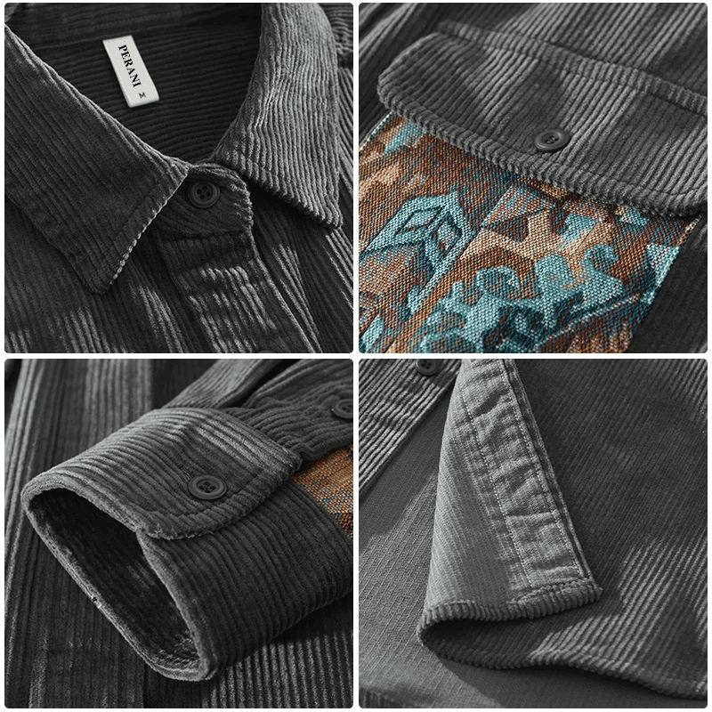 Julian | Herren Cordhemd Langarm – Hemdkragen – Brusttaschen – Baumwoll-Cord Hirschfeld 