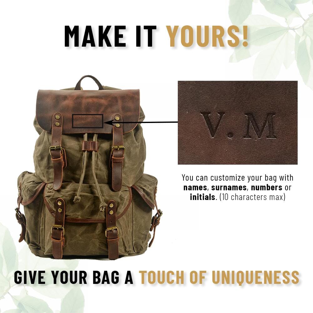 Rex | Rucksack Herren/Unisex – gewachstes Canvas & Vollnarbenleder – Laptopfach 15,6″ – 23 L – wasserabweisend canvas backpack Hirschfeld 