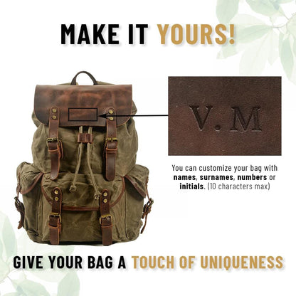 Rex | Rucksack Herren/Unisex – gewachstes Canvas & Vollnarbenleder – Laptopfach 15,6″ – 23 L – wasserabweisend canvas backpack Hirschfeld 