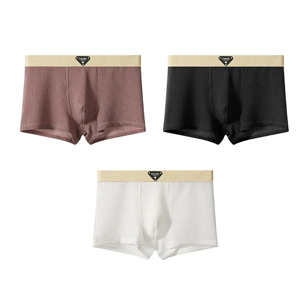 Zachary | Herren Boxershorts (Trunk) – Eis-Seiden-Mix – Flatlock-Nähte – elastischer Komfortbund Hirschfeld Pink-Schwarz-Weiß XS 