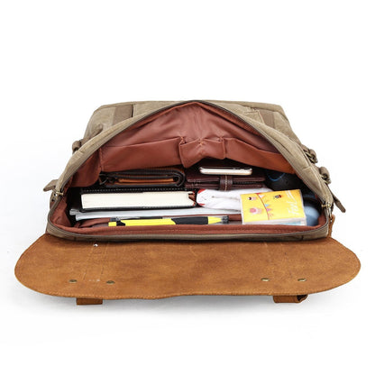 Peter | Kamera-Rucksack – gewachstes Canvas & Leder – Laptopfach 15″ – 20 L – wasserabweisend canvas backpack Hirschfeld 