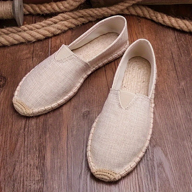 Emmanuel | Herren Espadrilles Slip-on – Jutesohle – Canvas Hirschfeld Beige 37 