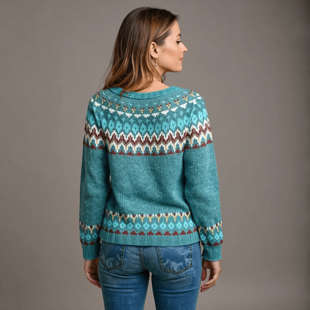 Celeste | Damen Strickpullover – Rundhals – Feinstrick – handgefertigt – weich & atmungsaktiv #1752 Collection Hirschfeld 