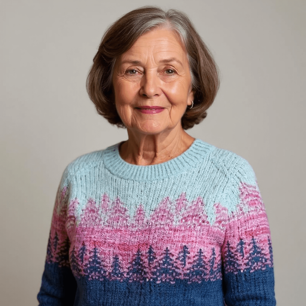 Hazel | Damen Pullover – Rundhals – nordisches Jacquard – Wollstrick, weich & warm #1752 Collection Hirschfeld 