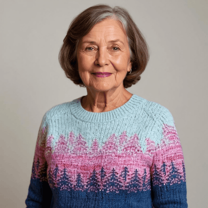 Hazel | Damen Pullover – Rundhals – nordisches Jacquard – Wollstrick, weich & warm #1752 Collection Hirschfeld 