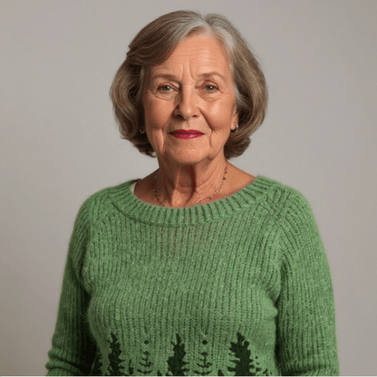 Delia | Damen Vintage-Pullover Rundhals – nordisches Jacquard – Wollstrick – warm & weich Clothing Hirschfeld 