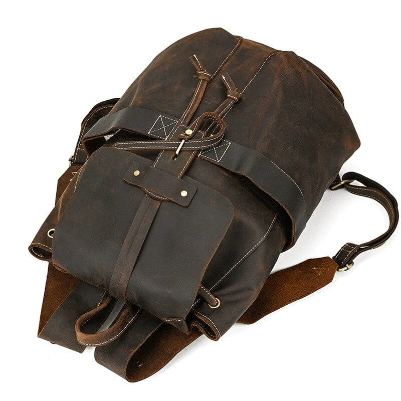 Harold | Herren Rucksack Klappenverschluss – Vintage-Look – Rindsleder leather backpack Hirschfeld 