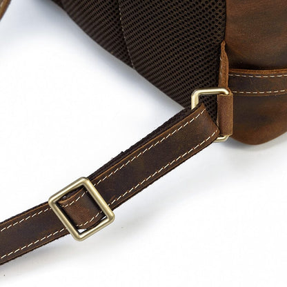 Fred | Herren Rucksack Zip-Top – Mehrfach-Zip-Front – Vollnarbenleder leather backpack Hirschfeld 