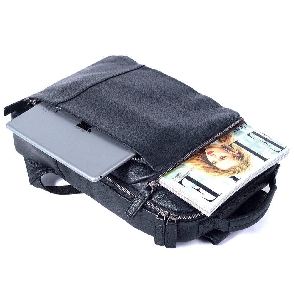 Gary | Herren Leder-Rucksack – Laptopfach & Anti-Diebstahl-Tasche – Vollnarbenleder leather backpack Hirschfeld 