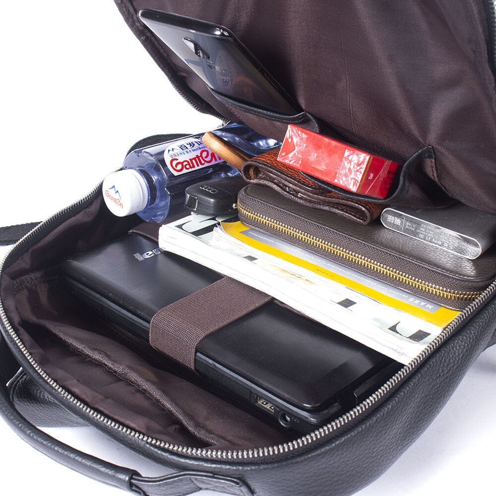 Gary | Herren Leder-Rucksack – Laptopfach & Anti-Diebstahl-Tasche – Vollnarbenleder leather backpack Hirschfeld 