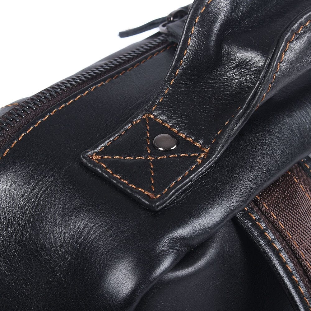 Gerald | Herren Leder-Rucksack Überschlag – 20 L Volumen – Vollnarbenleder leather backpack Hirschfeld 