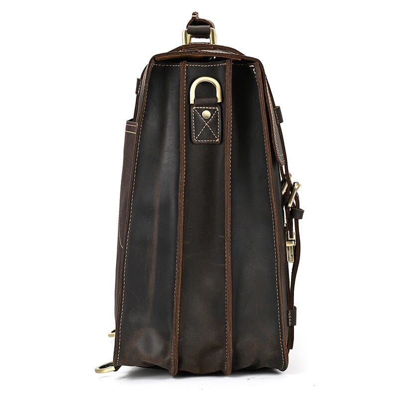 Frank | Herren Leder-Rucksack – Doppelriemen & Top-Handle – Vollnarbenleder leather backpack Hirschfeld 