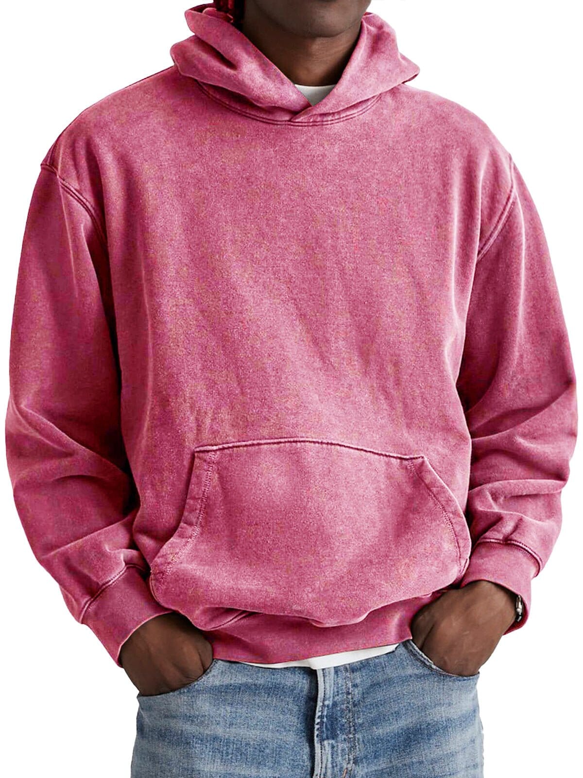 Lennard | Herren Hoodie – Kapuze – Kängurutasche – Fleece-Innenseite – Relaxed Fit Hirschfeld Pink M 