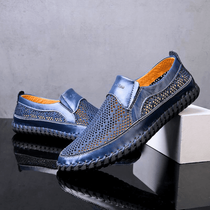 Clifford | Herren Slip-on Mesh Loafer – Atmungsaktiv – Textil/PU Hirschfeld Mitternachtsblau 39 
