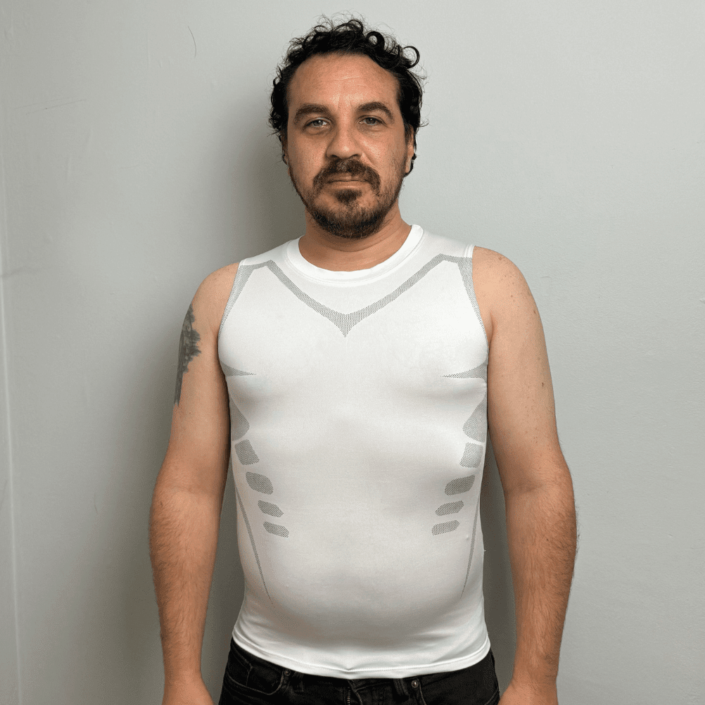 Thomas | Herren Kompressionsshirt ärmellos – Rundhals – formende Zonen – Tech-Stretch Activewear Hirschfeld 