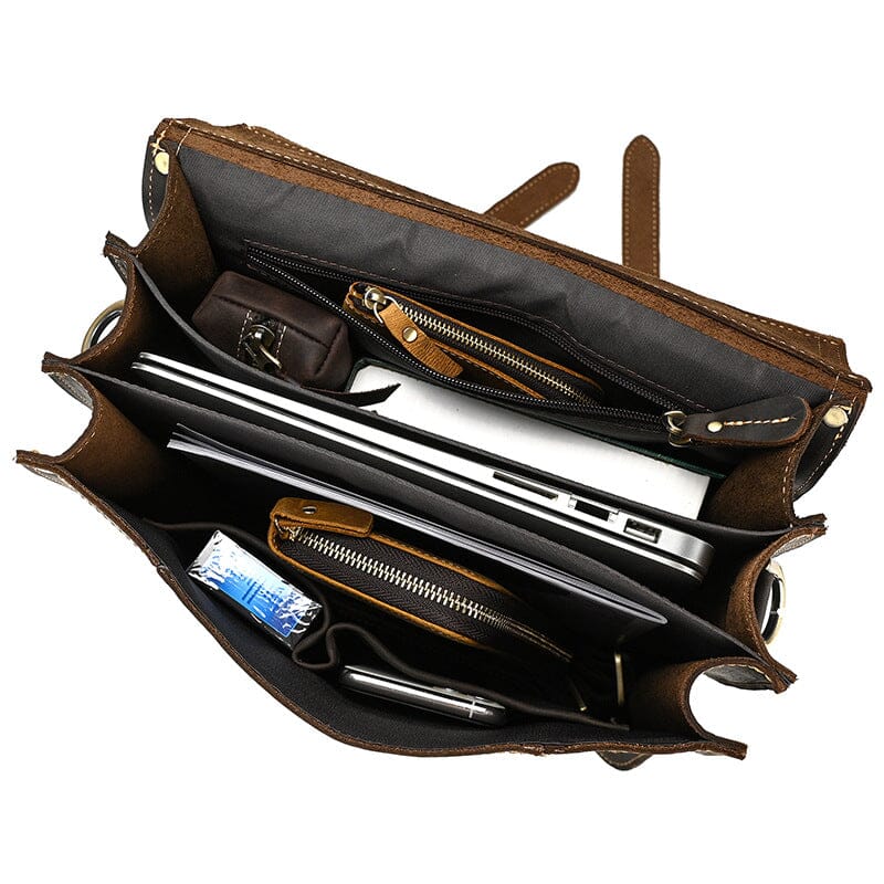 Frank | Herren Leder-Rucksack – Doppelriemen & Top-Handle – Vollnarbenleder leather backpack Hirschfeld 