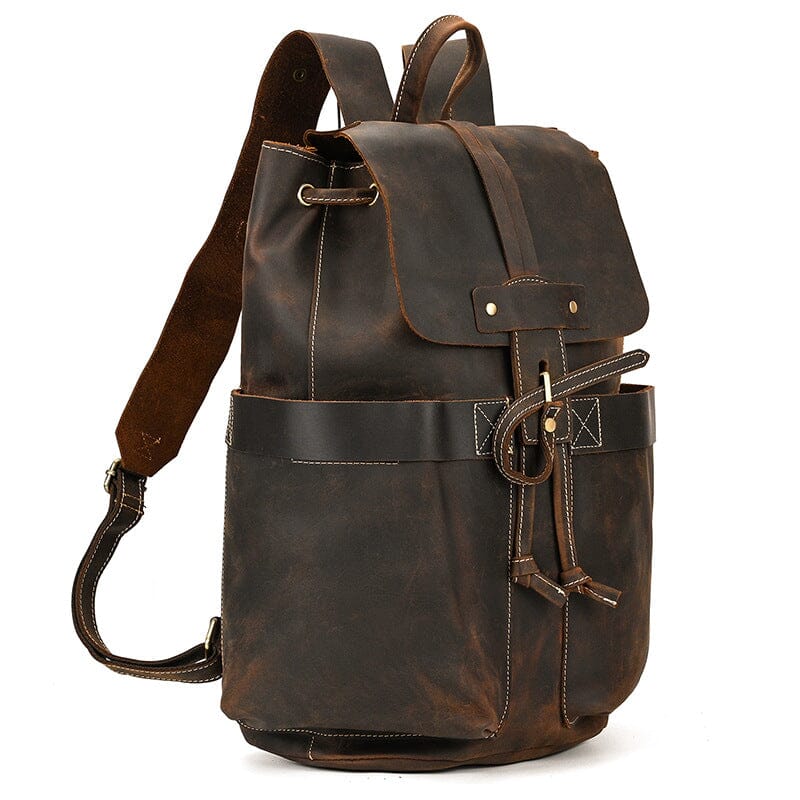 Harold | Herren Rucksack Klappenverschluss – Vintage-Look – Rindsleder leather backpack Hirschfeld 