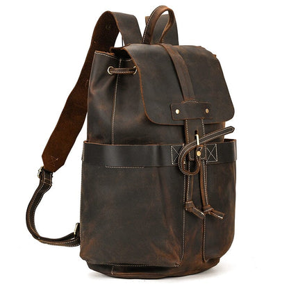 Harold | Herren Rucksack Klappenverschluss – Vintage-Look – Rindsleder leather backpack Hirschfeld 